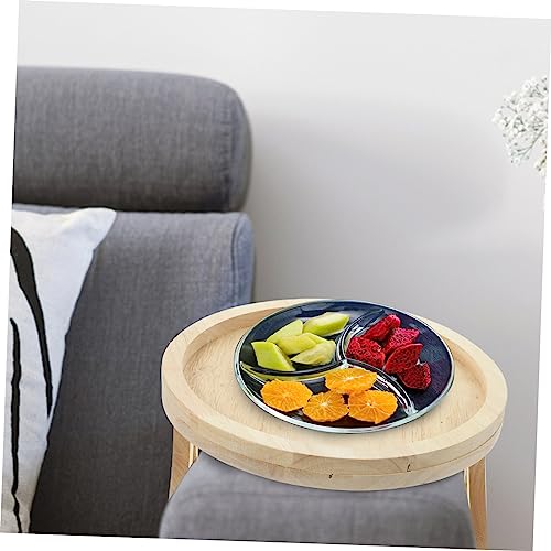 Mesa para brazos de sofá con soporte estable y bandeja redonda plegable 5