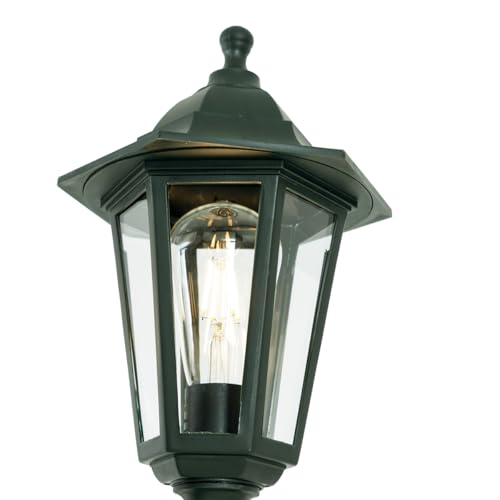 Farol clásico de exterior de 3 luces en verde oscuro y plástico resistente 3