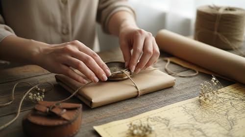 Brújula de latón con estuche de cuero estilo vintage miniatura 5