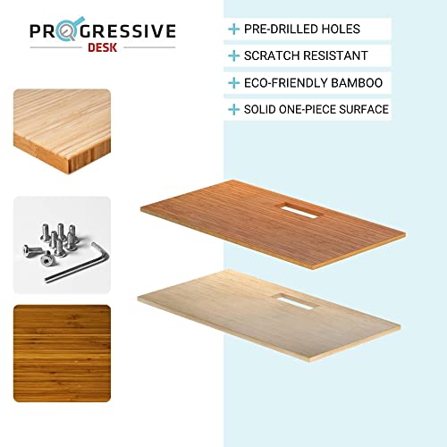 Standing Desk Bamboo Top 72X30, Electric. Adjustable Height Large Stand Up Motorized Ergonomic Raised Computer Desk For Home Office #TOP4