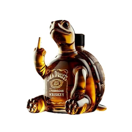 Decorative Turtle Shaped Whiskey Decanter, Borosilicate Glass, 350ml Capacity, Clear Glass Liquor Bottle
