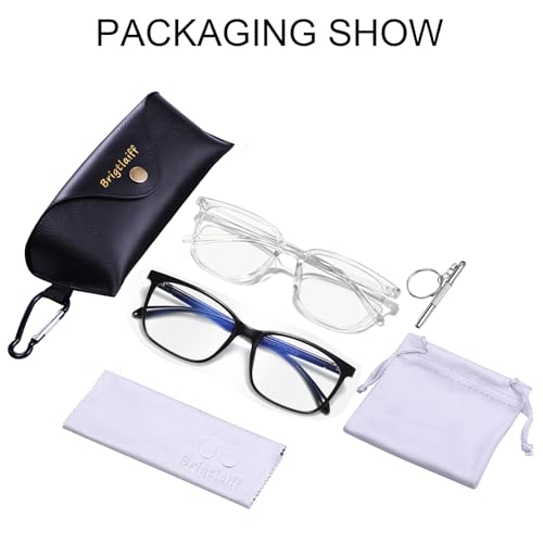 Image of Brigtlaiff Round Blue Light Blocking Glasses for Men Women, Computer Gaming TV Glasses Anti Eyestrain with Metal Frame