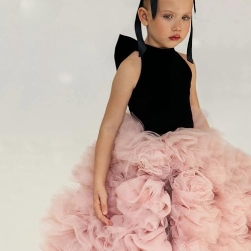 High Neck Tulle Flower Girl Dresses for Wedding Kids Princess Pageant Dress Girls Prom Party Ball Gown4