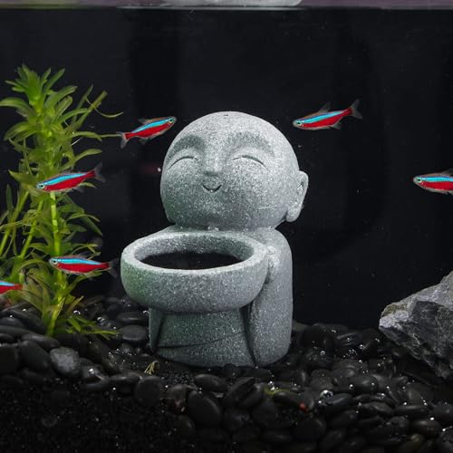 Mini estatua Zen monje rezando en piedra arenisca miniatura 3