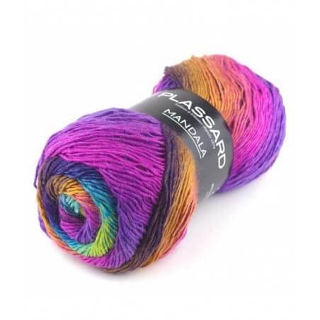 Plassard Laine idéale pour Faire Un châle Mandala 01 Arc en