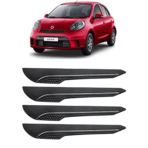 Image of AOSIS-Car Bumper Protector /Bumper Guard for Nissan Micra with Single Chrome Stripe (4-Pcs)