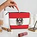 VKKOEWL Austrian Coat of Arms Eagle Flag Makeup Bags Large Capacity Travel Makeup Pouch Zipper Cosmetic Bag For Women
