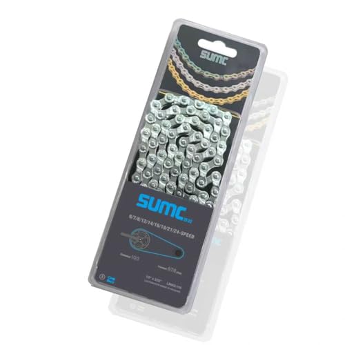 Bike Chain, High Tensile Strength Bicycle Chain for Road/MTB Bike 6/7/8 Speed - Quick Buckle - 116 Links - Dark Silver