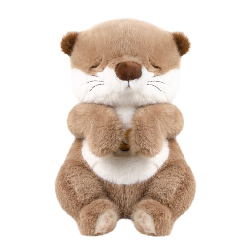 seOSTO Schlummer Kuscheltier, Schlummer Otter, Atmende Otter Schlafotter Plüsch mit Atembewegung und Musik Musikalische, Beruhigungspuppe für Baby Spielzeug, Neue Baby Geschenke