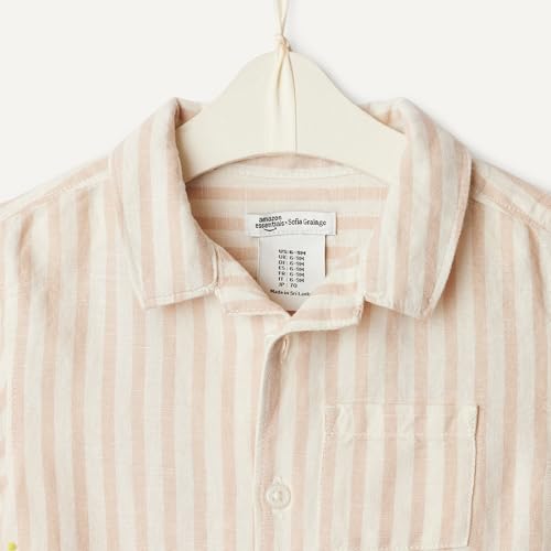 Image of Amazon Essentials x Sofia Grainge Toddlers and Baby Boys' Cotton Linen Short Sleeve Shirt & Shorts Play Set