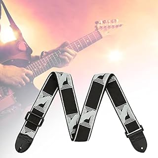 SM SunniMix Sangle de guitare épaississant les accessoires de musique brodés pour basse, Noir blanc - Les Beatles, Paul McCartney, John Lennon, RIngo Starr, George Harrison SM SunniMix Sangle de guitare épaississant les accessoires de musique brodés pour basse, Noir blanc – Image 6