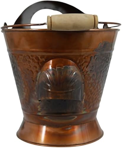 Miniatura 3 de Coal Hod - Cubo de latón envejecido, atractivo decorativo, para cenizas de chimenea y estufa de pellets, fácil llenado de tolva, ligero