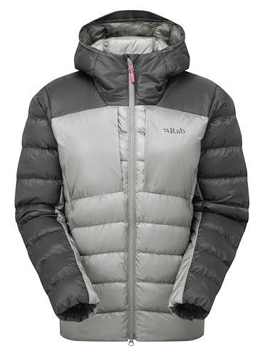 Rab Women’s Cirrus Ultra Lightweight Insulated Hoody for Hiking, Climbing, & Skiing - Graphene/Light Zinc - Medium