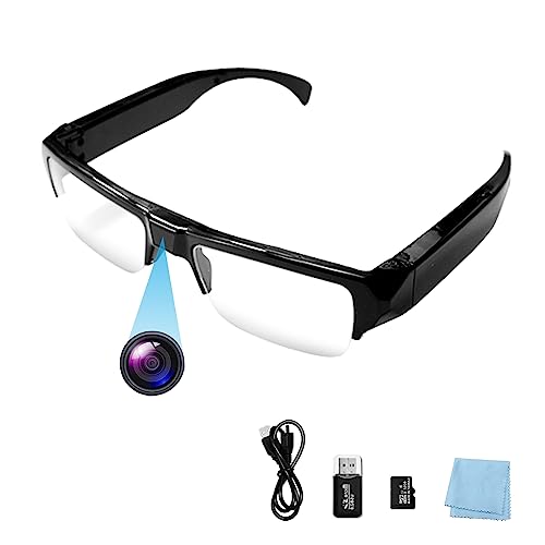 K-1wsid New Camera Glasses Video Glasses HD 1080P Eyewear Spy Camera Video Recording Camera Photo Video Recorder for Meeting, Travel, Sports(Included 32G TF Card)