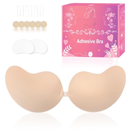 Image of Sticky Bra Push Up Lift Invisible Adhesive Bra Strapless Backless for Women