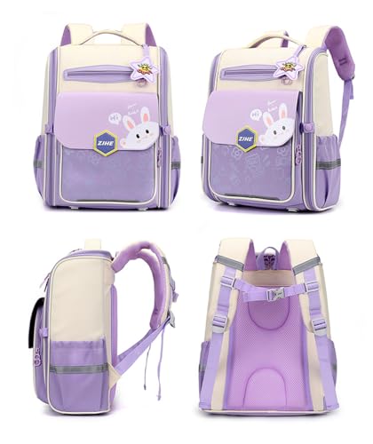JiaYou Unisex Child Backpack Preschool Daypack Cartoon Cute Boys Girls Bookbag(Pink Bunny21 Liters)3