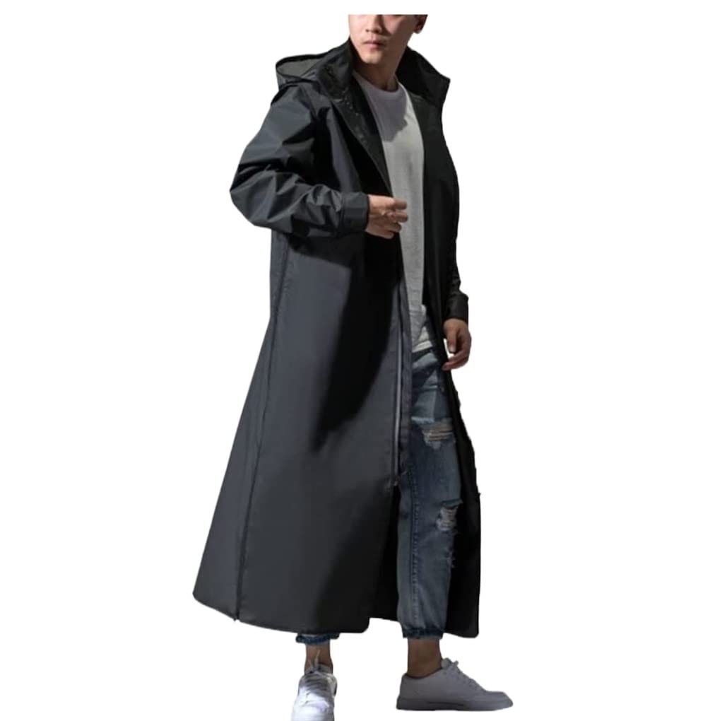 Chubasquero EVA impermeable con cremallera y capucha for motocicleta, Poncho largo for senderismo, chubasquero/9 (Color : Black, Size : 3X-Large)