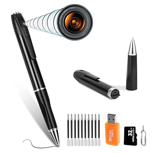 Camara Espia Camuflada Mini Cámara Espia Oculta Bolígrafo (sin Luz de Grabación) Totalmente...