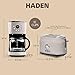 Haden 12 Cup Programmable Drip Coffee Maker Coffee Machine Bundled with Dorset 2 Slice Wide Slot Stainless Steel Toaster, Putty & Chrome