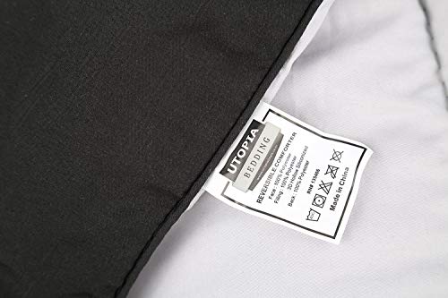 Image of Utopia Bedding Twin Comforter, Duvet Insert, Black /Grey, 64 x 88 Inches