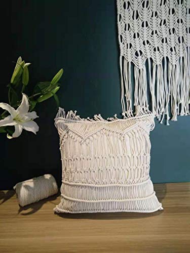 Unknown Macram Funda de cojín Boho de 100 algodón para boda, decorac