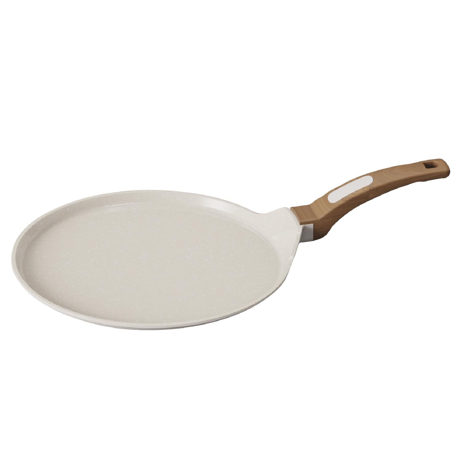 Cooksmart Signature 28cm Crepe Pan – Cast Aluminium | Non-Stick | PFOA & PFAS Free | Induction, Gas, & Electric Hob Compatible | Dishwasher Safe | Ergonomic Handle (Ivory)