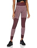 Verstärkte Nähte Amazon-Marke: AURIQUE Damen Sportleggings mit hohem Bund und Colour-Block-Design, Rot (Port Royale), 38, Label:M