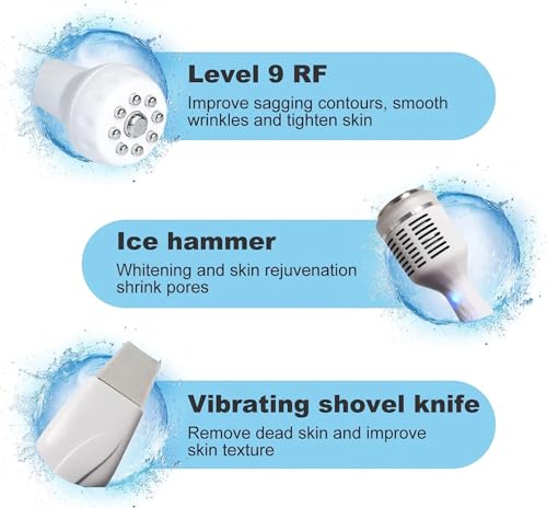 Máquina de belleza facial de hidrodermoabrasión, dispositivo de limpieza profunda 6 en 1 y tensor de la piel, sistema multifuncional de cuidado facial de burbujas pequeñas
