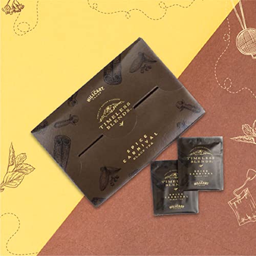 Image of Timeless Blends by The Hillcart Tales Spice Carnival Masala Chai Tea Bags 100 Pieces, Premium Black Masala Tea Leaves Wit Cinnamon, Cardamom and Clove, Refreshing Rich Aroma, 200 gms
