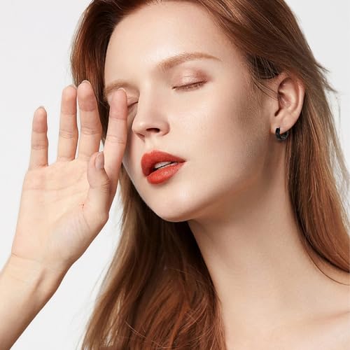 Minimalist Pure Titanium Hoop Huggie Earrings Round/Hexagon Earring, Dainty Plain Small Titanium Hoop Earrings Charms, Hypoallergenic Earring Jewelry Gifts for Women Girls Men Sensitive Ear2