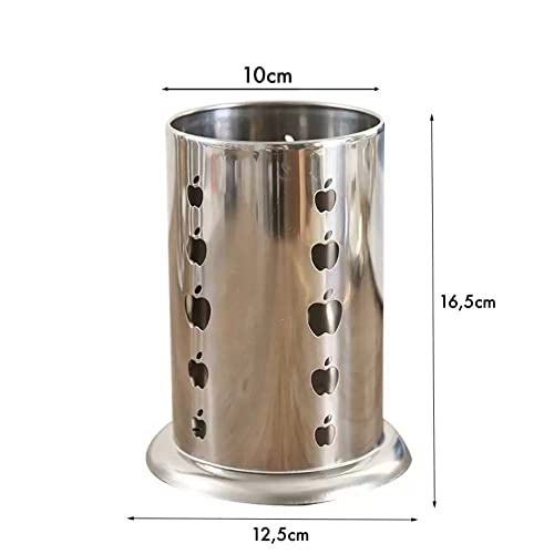 Porta Talheres Escorredor Inox Redondo Vazado Cozinha