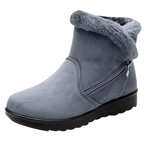 Bottes d'hiver en fausse fourrure thermiques et élégantes bout rond