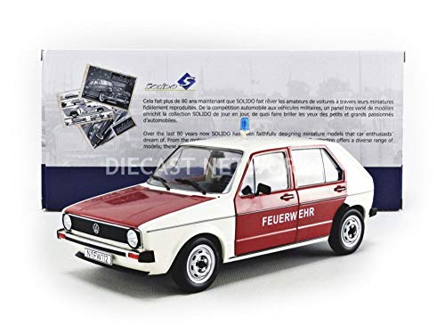 Preisvergleich Produktbild Solido S1800207 Vw Golf Feuerwehr 421184620-1:18, Modellauto, Modellfahrzeug, rot