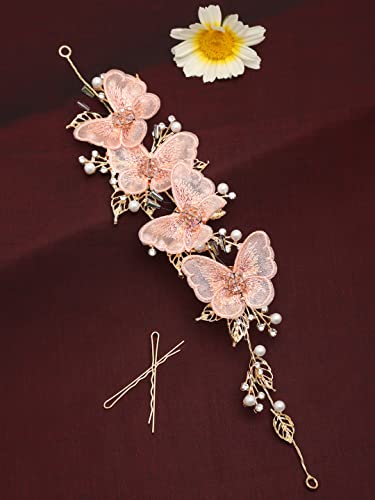Image of YouBella Fashion Jewellery Butterfly Shape Hair Chain Hair Accessories for Girls and Women