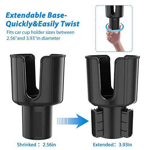 Globosenpur Car-Cup-Holder-Expander For Car Organizer With Adjustable Base,Compatible With Yeti 20/26/30 Oz Hydro Flasks Large 32/40Oz, Fits Most Cup Holder, Diameter Bottles In 4.11"-4.44" (1Pcs) #TOP3