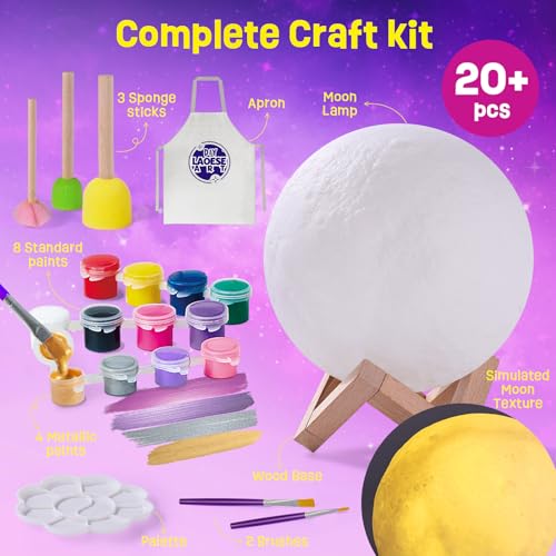 DIY-LAOESE 3D Moon Lamp Kit Painting Toy for Children, Drawing with Space Figurines Kitm, Creative Gadgets Children's Birthday, Gift Games 3 4 5 6 7 8 9 10 11 12+ Years