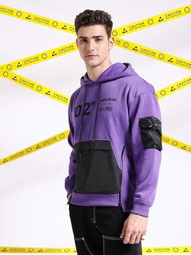 Image of The Indian Garage Co Men Oversized Placement Print Overhead Hooded Sweatshirt