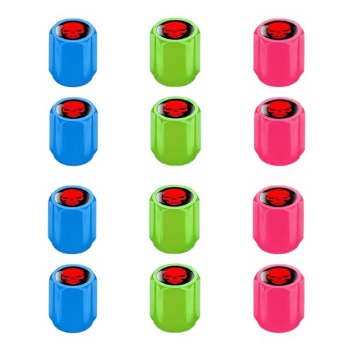 12 Bouchons de Valve Lumineux, Bouchon de Valve Voiture Fluorescent, Amélioration de Visibilité Nocturne, Protection Contre Poussière et Corrosion,...