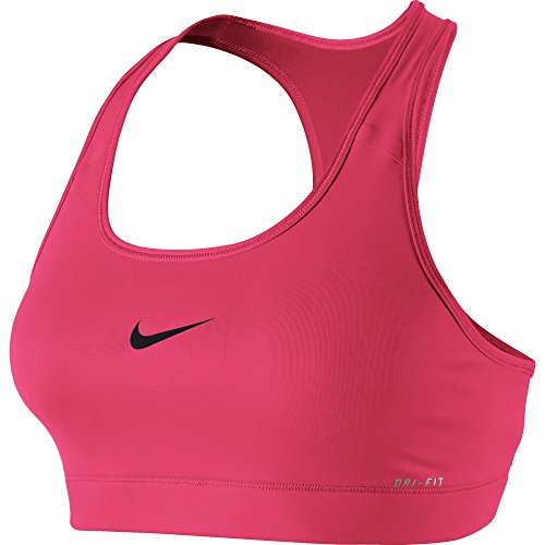 Nike Women's Victory Compression Sports Bra, Dri-FIT Sports Bra for Women with Racerback Design, Racer Pink/Black, Medium
