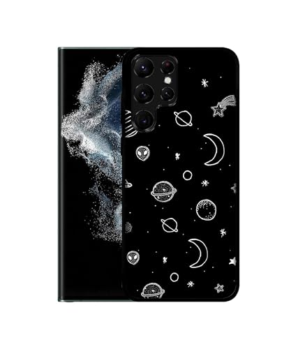 Image of Space Stars Universe Design Premium 2D Printed Metal Back Case Cover for Samsung Galaxy S22 Ultra 5G