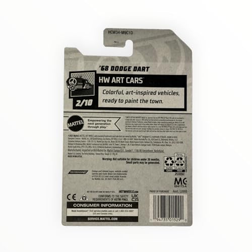 Hot Wheels 68 Dodge Dart escala 1:64 blanco miniatura 2
