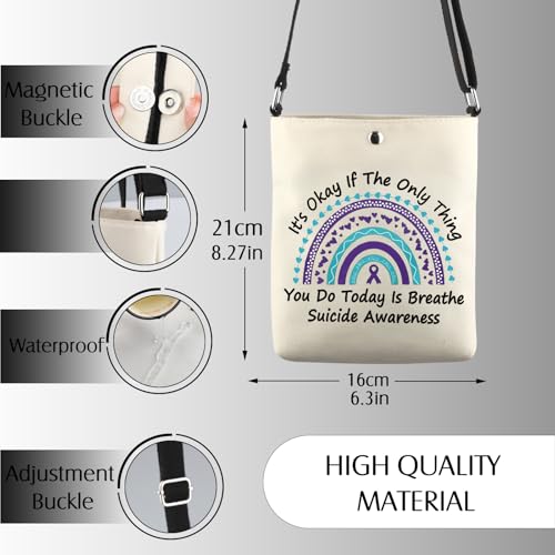 JNIAP Suicide Awareness Gift Suicide Prevention Crossbody Bag Mental Health Therapist Gift3