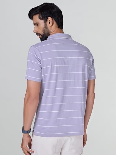 Image of XYXX Iinea Men's Stripe Cotton T-Shirt | Polo Collor Tshirts | Half Sleeves | Stripe-Slim Fit