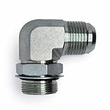 AF C5515-12-06-3/4 Male JIC (1-1/16''-12 Threads) x 3/8 Male O-Ring Boss (9/16''-18 Threads) - 90° Straight Thread Elbow