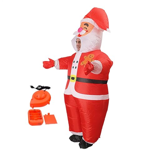 Generisch Traje hinchable de Navidad, disfraz de Papá Noel, unisex para adultos, traje de Navidad, accesorios inflables para adultos