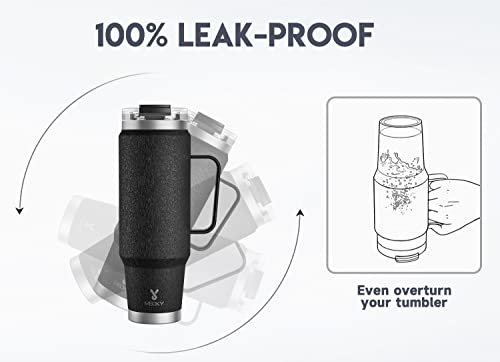 Image of Meoky 40oz Tumbler with Handle, Stainless Steel Travel Mug with 2-in-1 Straw and Sip Lid, Vacuum Insulated Coffee Mug, 100% Leak Proof, Keeps Cold for 34 Hours or Hot for 10 Hours (Night)