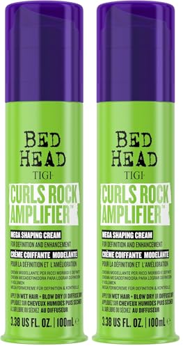 Bed Head de Tigi Curls Rock Amplifier, crema definidora de rizos con protección anti-frizz para rizos y ondas definidos, 100 ml (Paquete de 2)