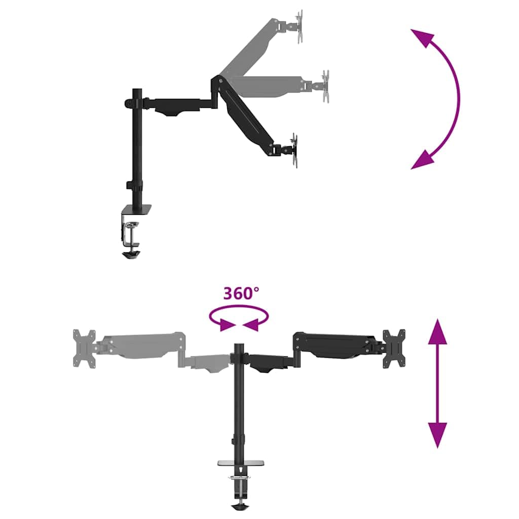 INLIFE Monitorarm Einzeln für Max 27 Zoll Gasfeder 10 kg,Elektronik,Video,Videozubehör,TV-Zubehör,TV- & Monitorhalterungen,Schwarz,3.32 KG,4012171