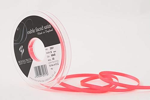 Berisfords Double FACE Poly Satin Ribbon, BlackBerry, 15 mm