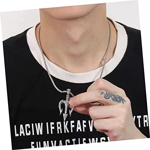 ifundom 2 Peças Colar Tridente Colar De Corrente Masculino Colares De Corrente Masculinos Joias Para